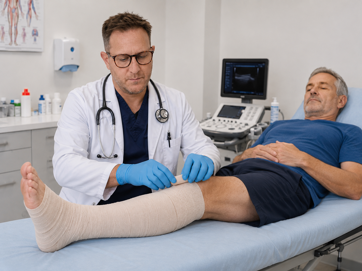 Bendaggio elastocompressivo dell'arto inferiore